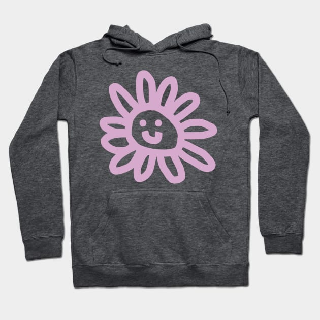 Magenta Daisy Flower Smiley Face Hoodie by ellenhenryart